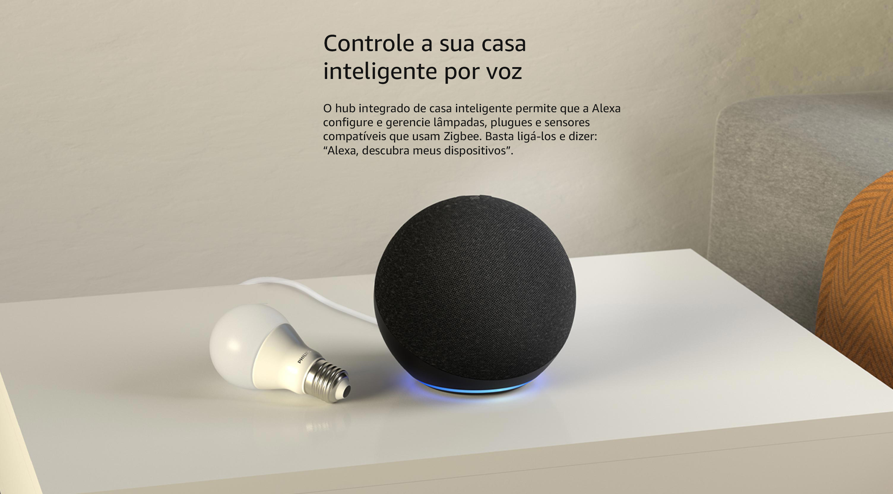 Smart Speaker  Echo 4ª Geração com Hub de Casa Inteligente e